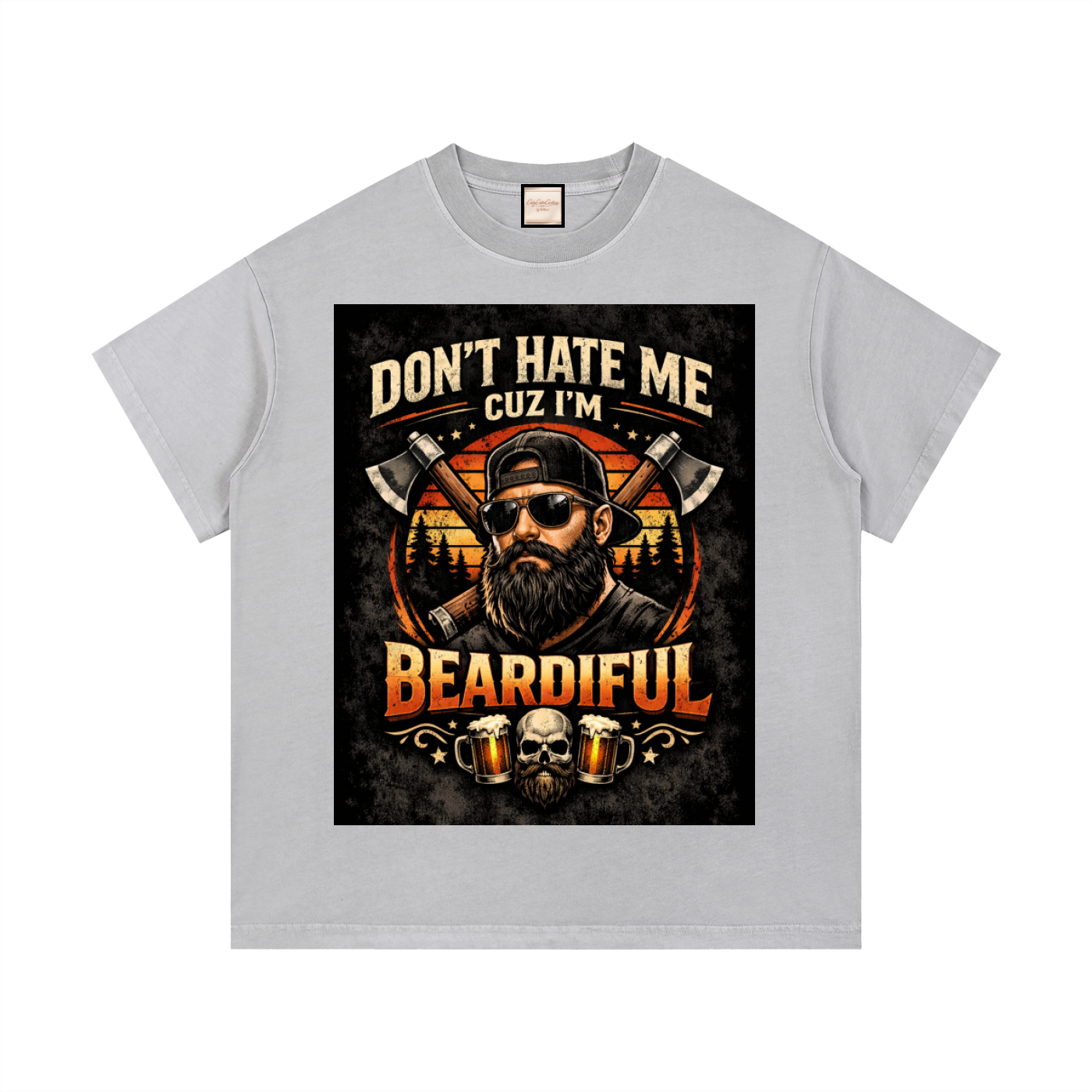 Light|Beardiful|Vintage Wash Cotton T-Shirt