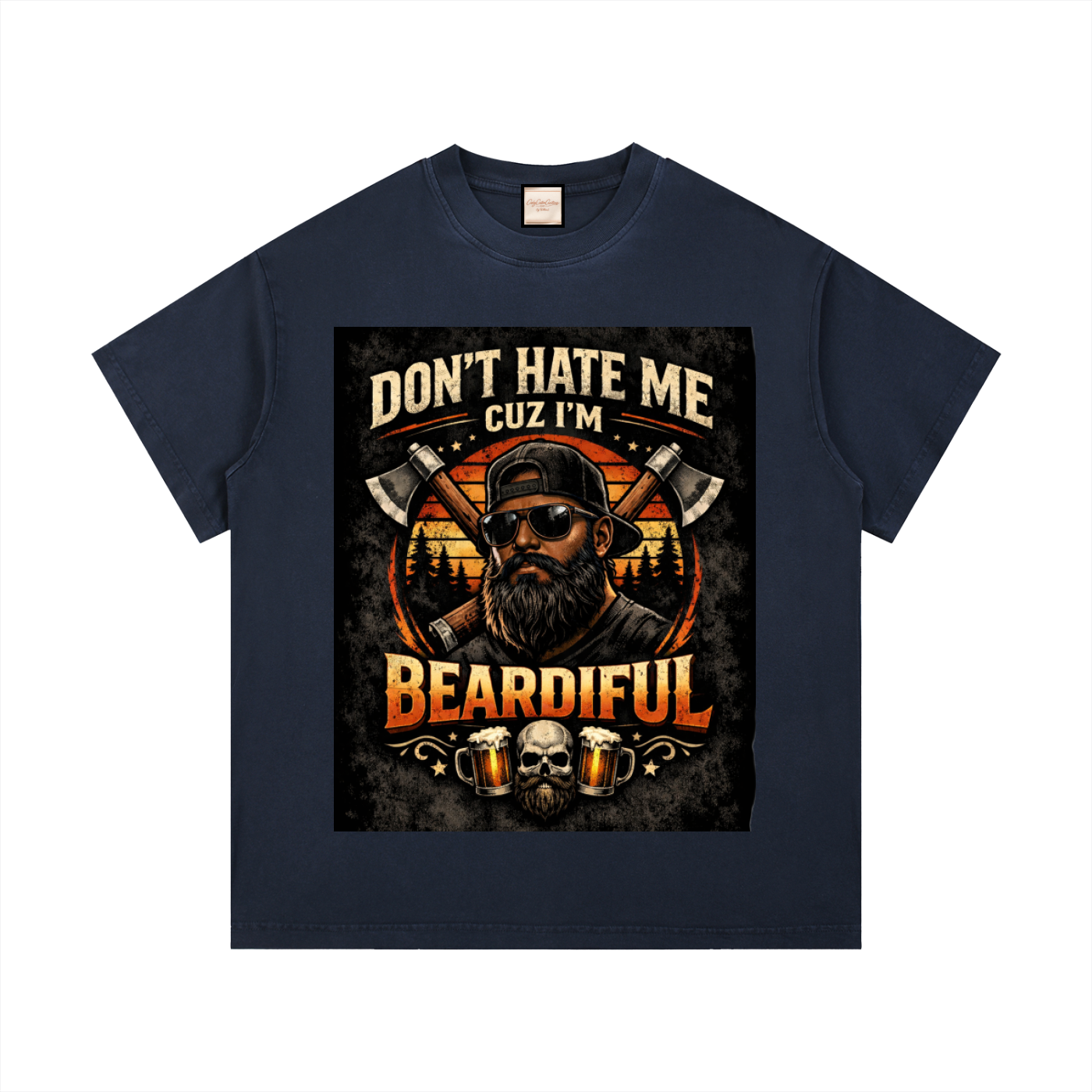 Dark|Beardiful|Vintage Wash Cotton T-Shirt