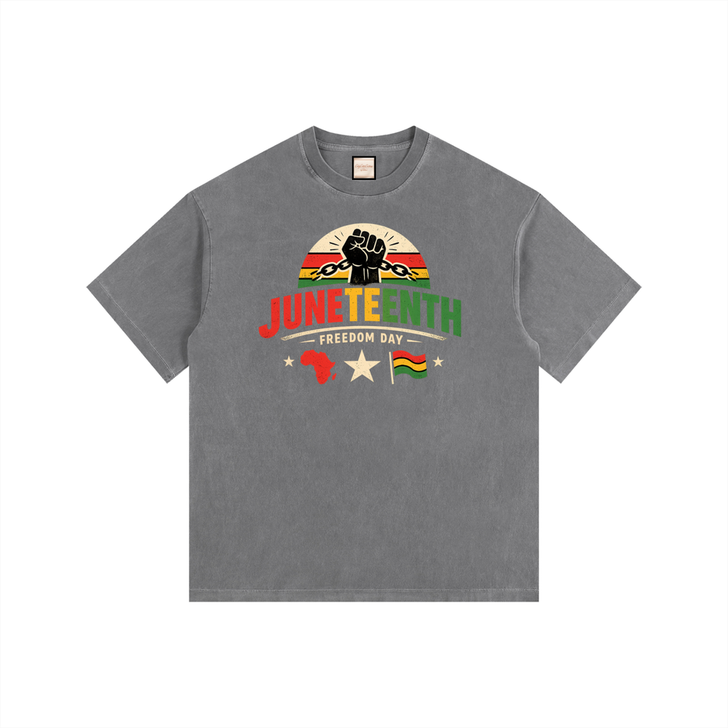 Freedom Day|Vintage Washed Oversized Cotton T-Shirt