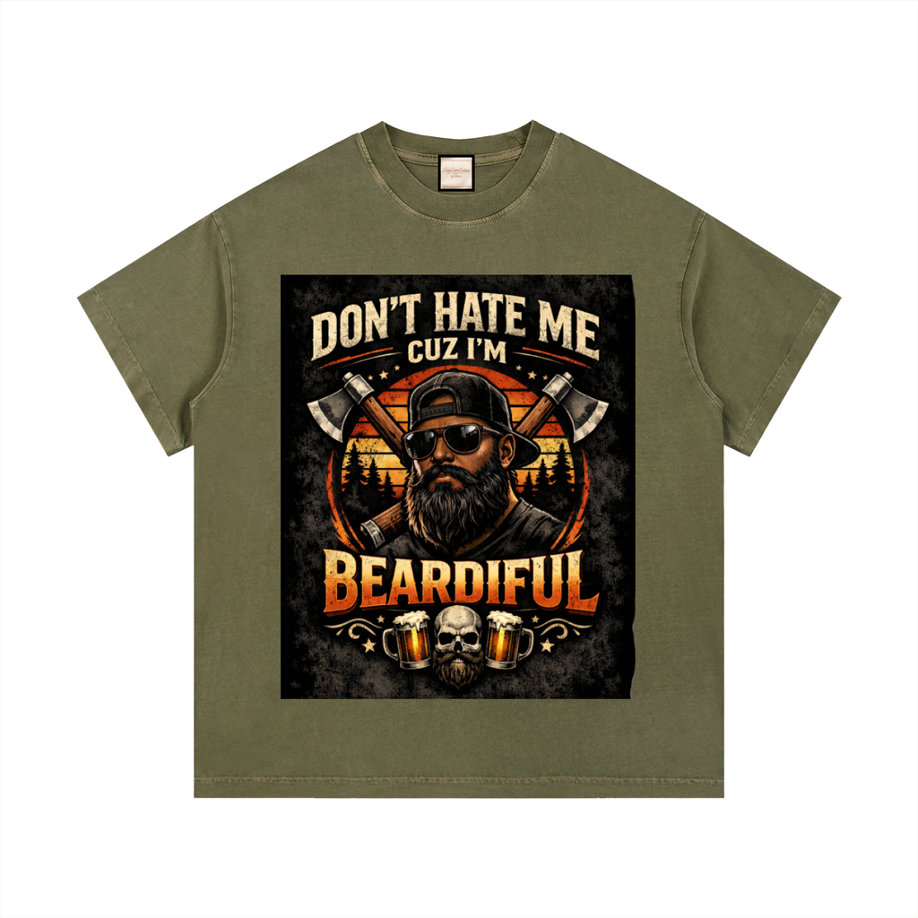 Dark|Beardiful|Vintage Wash Cotton T-Shirt