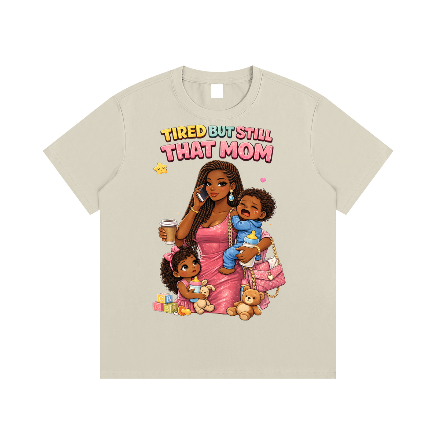 Dark|Tired Mama|Essential Cotton T-Shirt