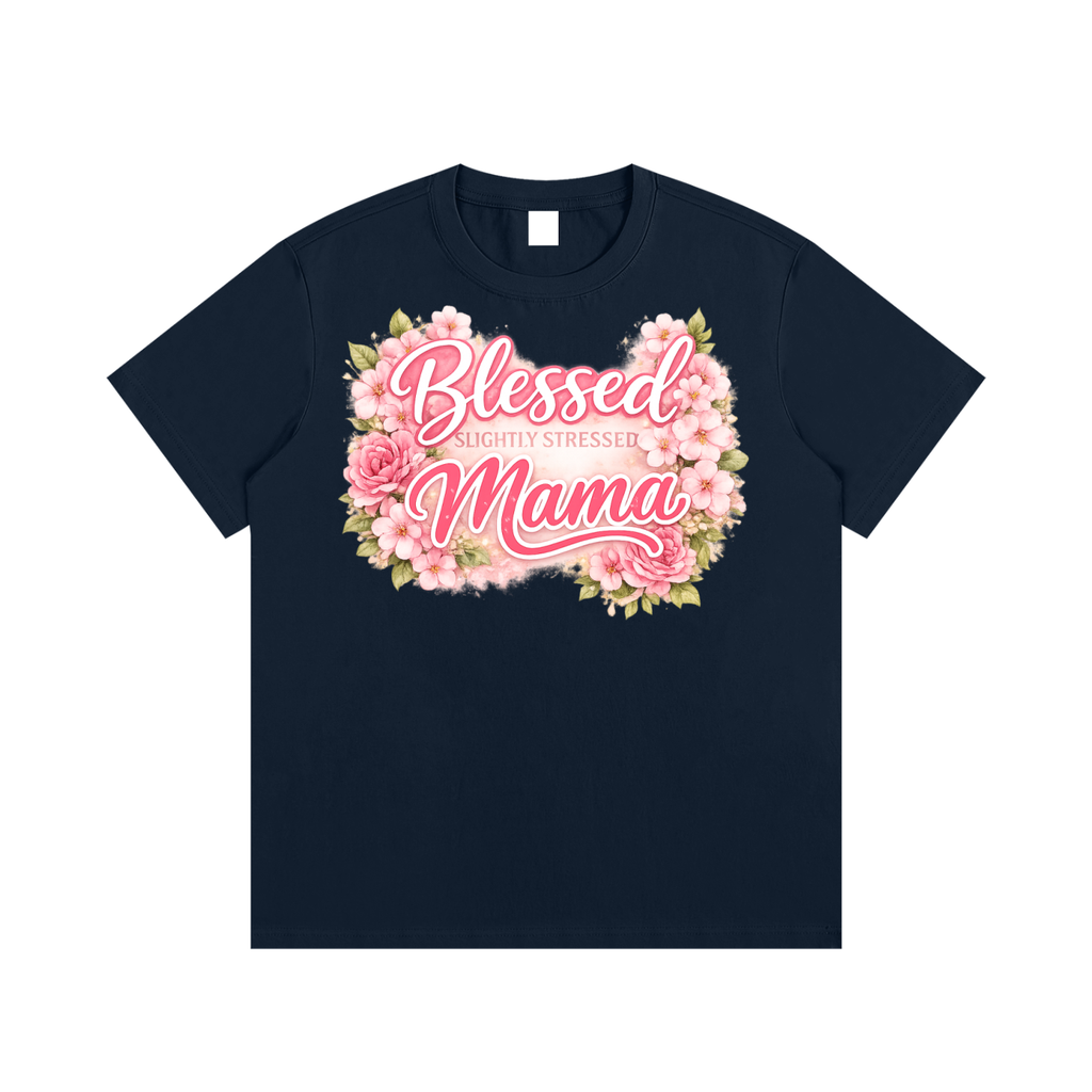 Blessed/Stressed Mama|Essential Cotton T-Shirt