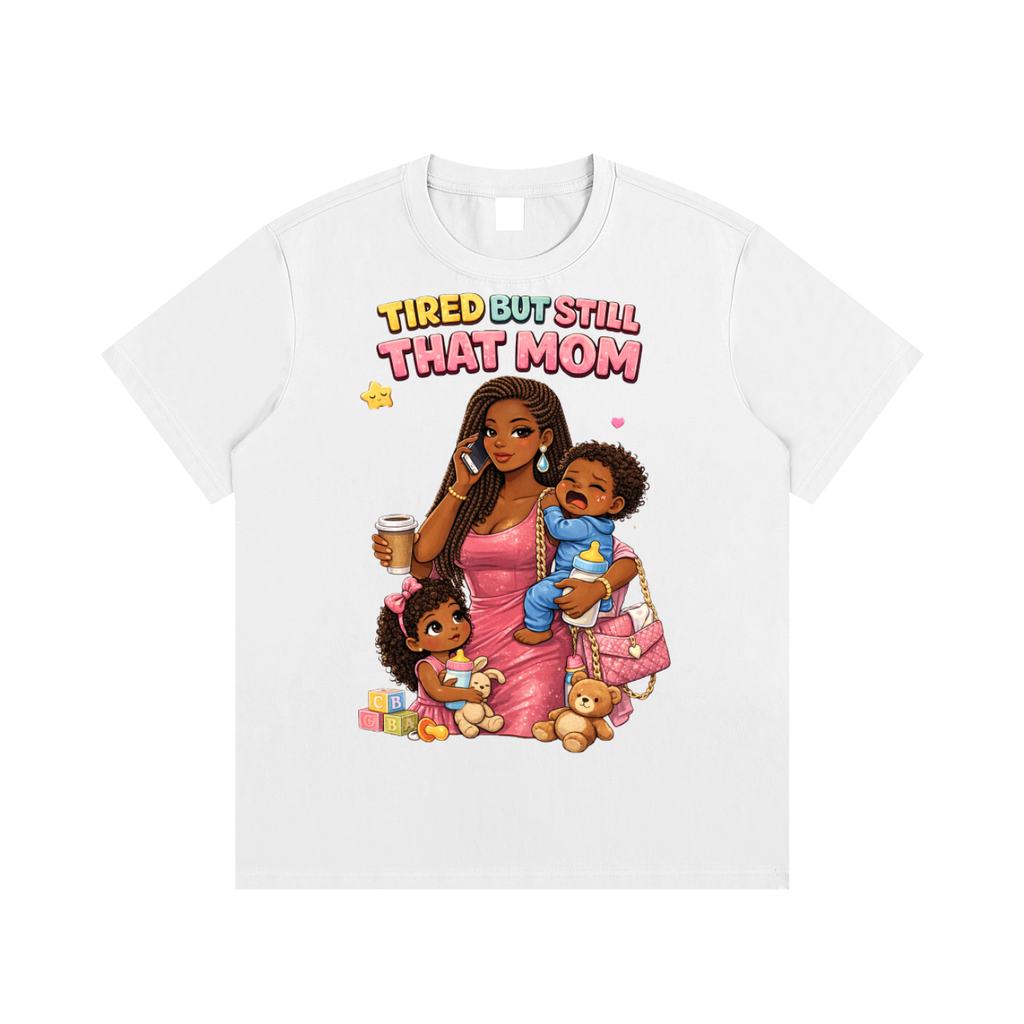 Dark|Tired Mama|Essential Cotton T-Shirt