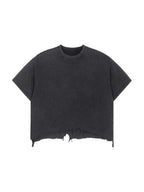 Iconic|Vintage Wash Boxy Distressed Hem T-Shirt