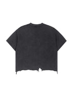 Iconic|Vintage Wash Boxy Distressed Hem T-Shirt