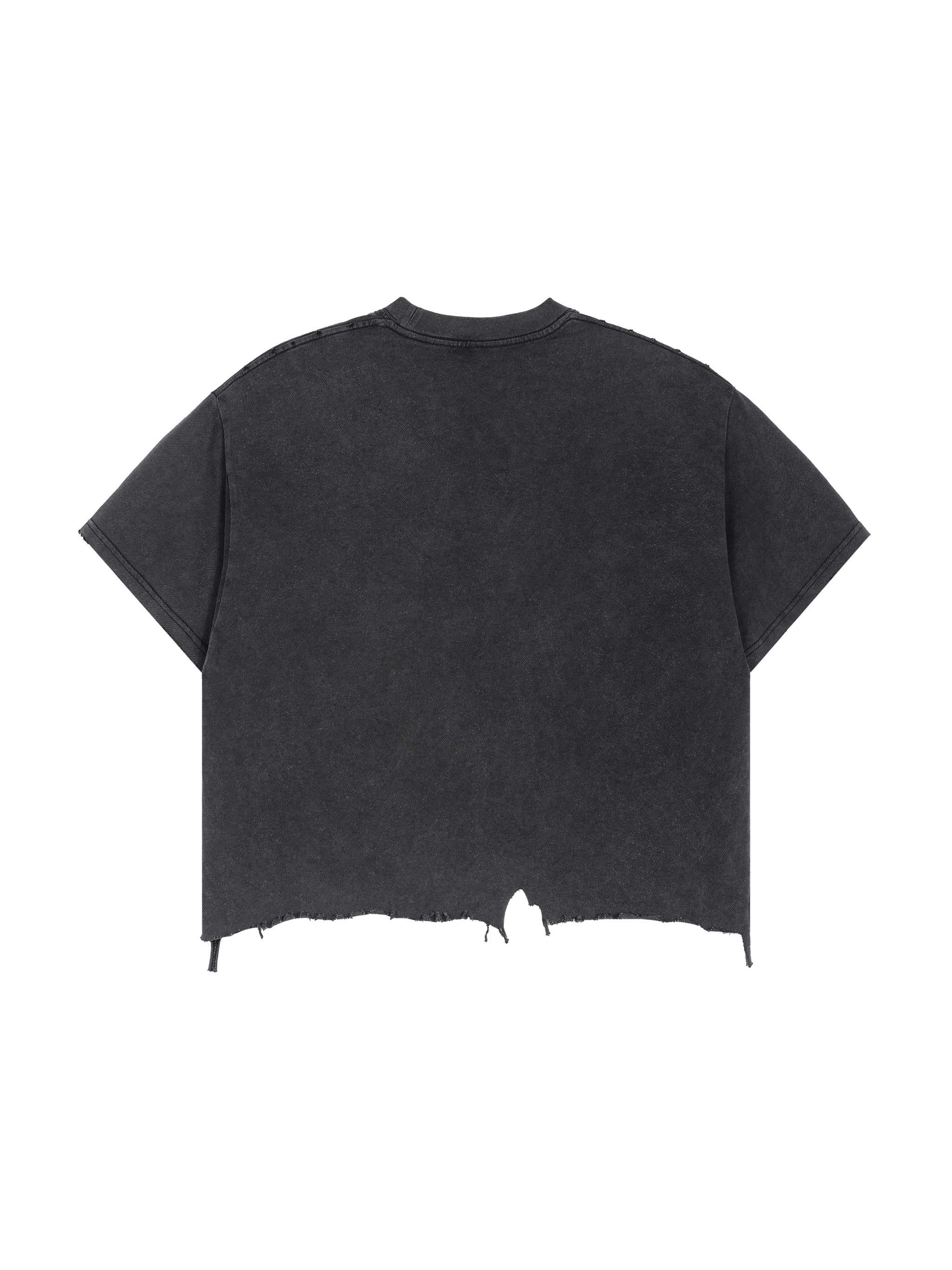 Iconic|Vintage Wash Boxy Distressed Hem T-Shirt